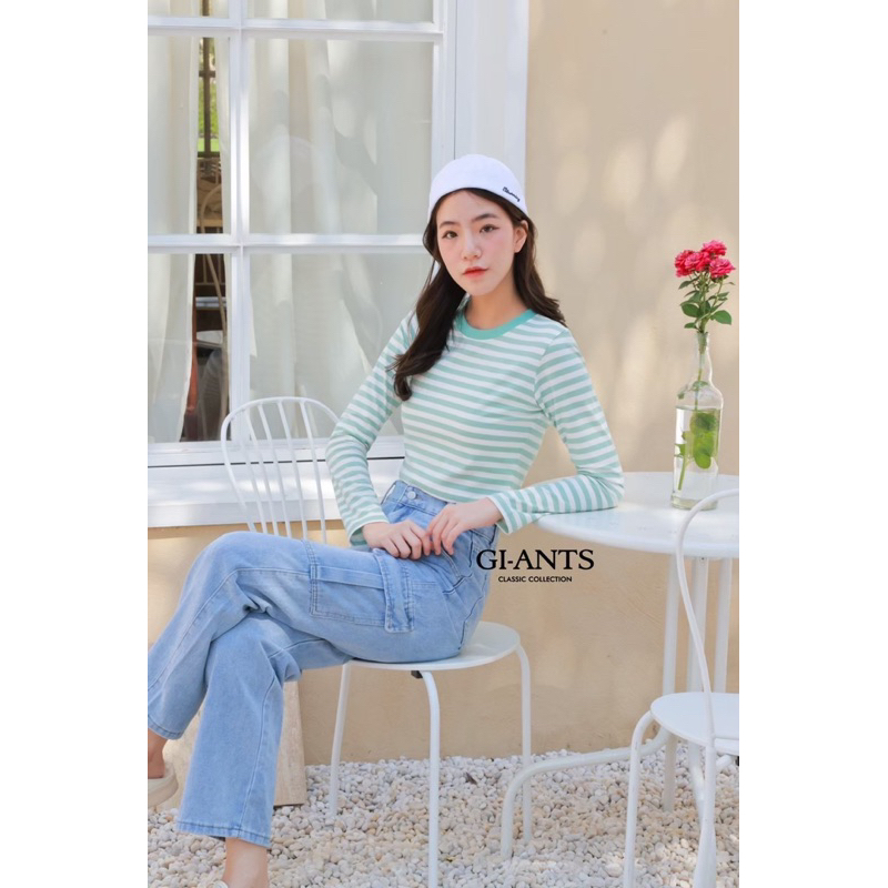 ATASAN GIANTS BASIC MODEL GROP GARIS LENGAN PANJANG IMPORT BANGKOK (BJGB522)