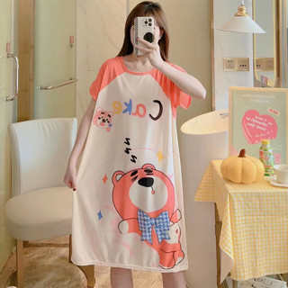 GO!BT1282 Baju Tidur Dewasa Motif Kartun Daster Katun Spandek Ukuran Jumbo Import