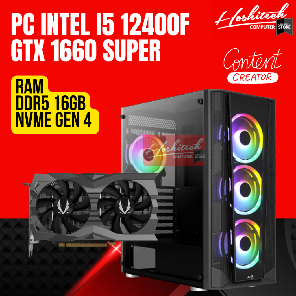 PC RAKITAN GAMING l5 12400F RTX 3060 GTX 1660 RAM DDR5 DDR4