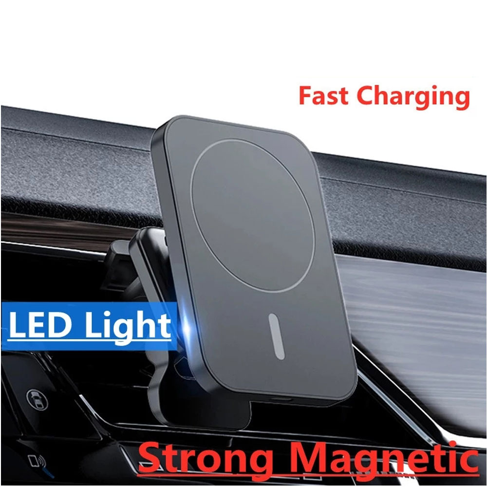 Wireless Charger Magnetic Phone Holder Car Fast Charging 15W - JJT-987 - Black