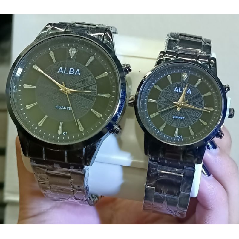 JAM TANGAN COUPLE PRIA WANITA STAINLESS ANALOG