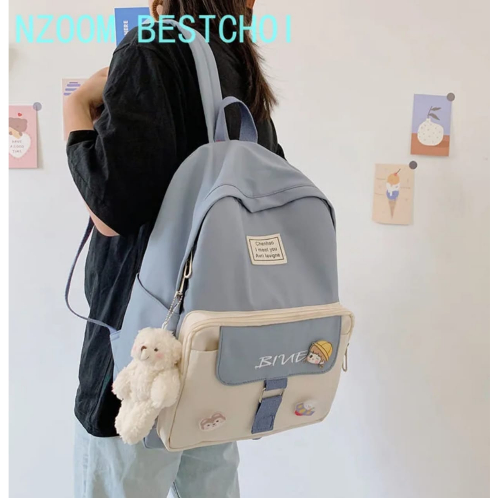 Tas anak perempuan Ransel Korea Motif Karakter Terbaru 2022 Material Kanvas Original Semua usia