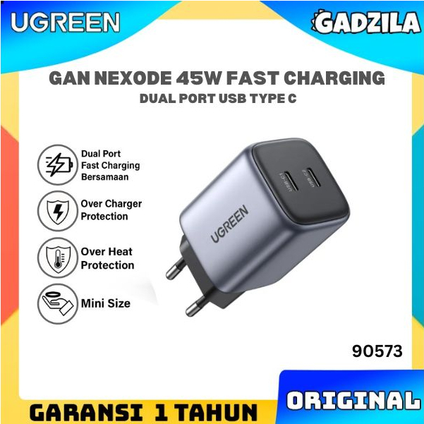 UGREEN Adaptor Kepala Charger Fast Charging untuk iPhone 11 12 13 14 Samsung Galaxy S22 S21 Ultra 45W 20W Super Fast Charging 25W