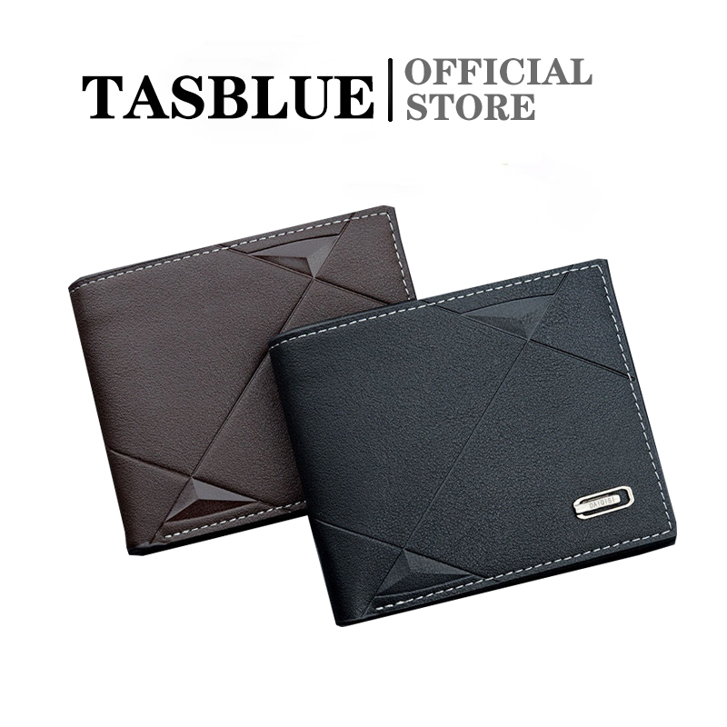 TASBLUE 2023 Dompet Pria Baru Slot Multi-kartu Pendek Pria Dompet Fashion Casual Dompet Lunak Horisontal Tiga Kali Lipat Tipis Pria Muda   L-10