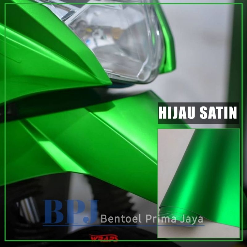 STIKER SKOTLET HIJAU SATIN STICKER VARIASI BODY MOTOR WARNA HIJAU DOFF METALIK PREMIUM