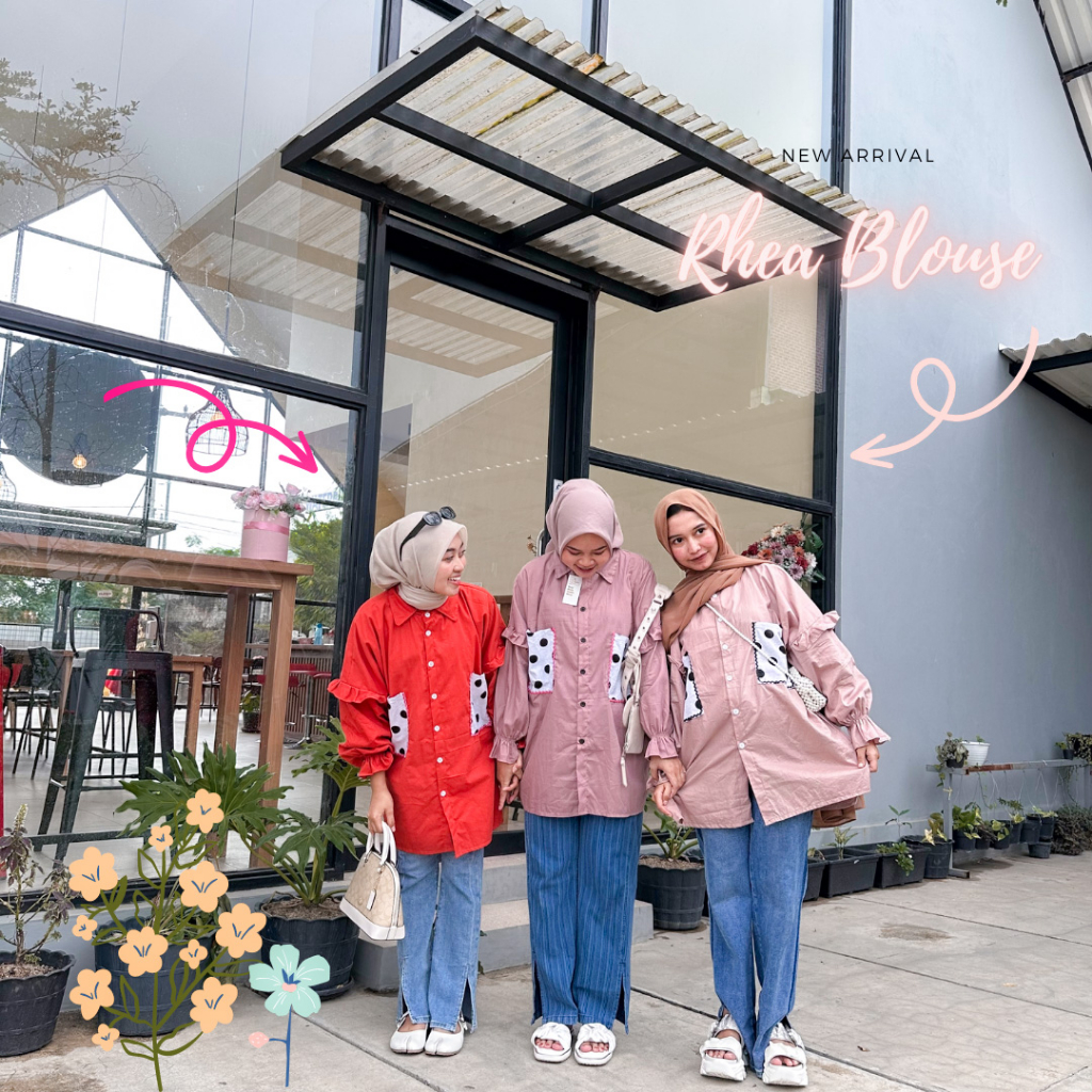 Kemeja Atasan Wanita Oversize - Rhea Blouse