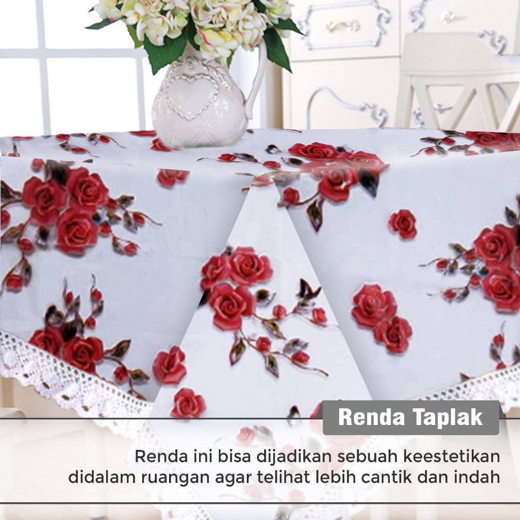 Luxury Party- D12  Taplak Meja Anti Air Motif / Taplak Meja 6 Bangku Import Termurah Hight Quality