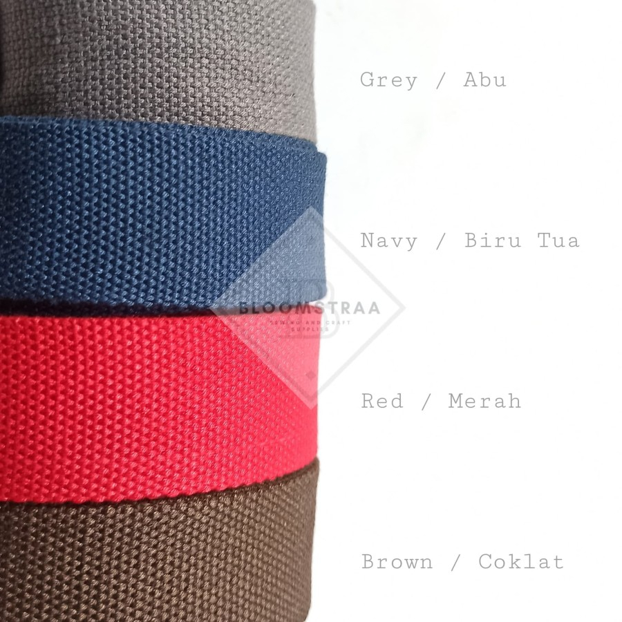 Webbing katun Import 3.8cm ( 1 Meter ) 38mm Cotton Webbing Impor 38 mm