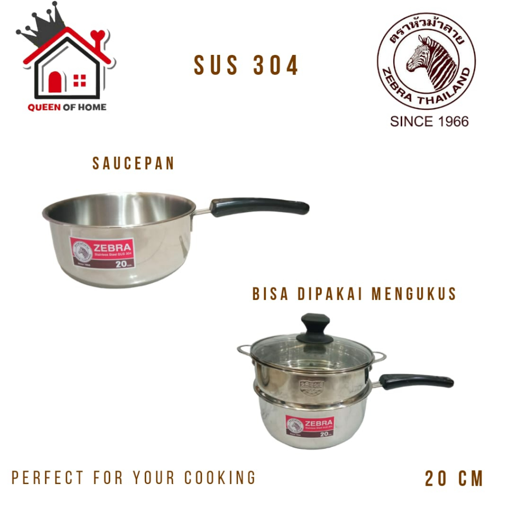 Zebra Saucepan 20cm Panci Susu Mpasi Sus 304 Panci Induksi 166306