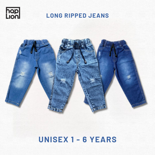 Haplion Celana Jeans Panjang Anak Ripped Saga 1-6 Tahun