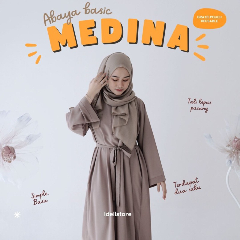 Medina basic abaya Khansa Mariska x idellstore • Abaya gamis basic dubai minimalist premium