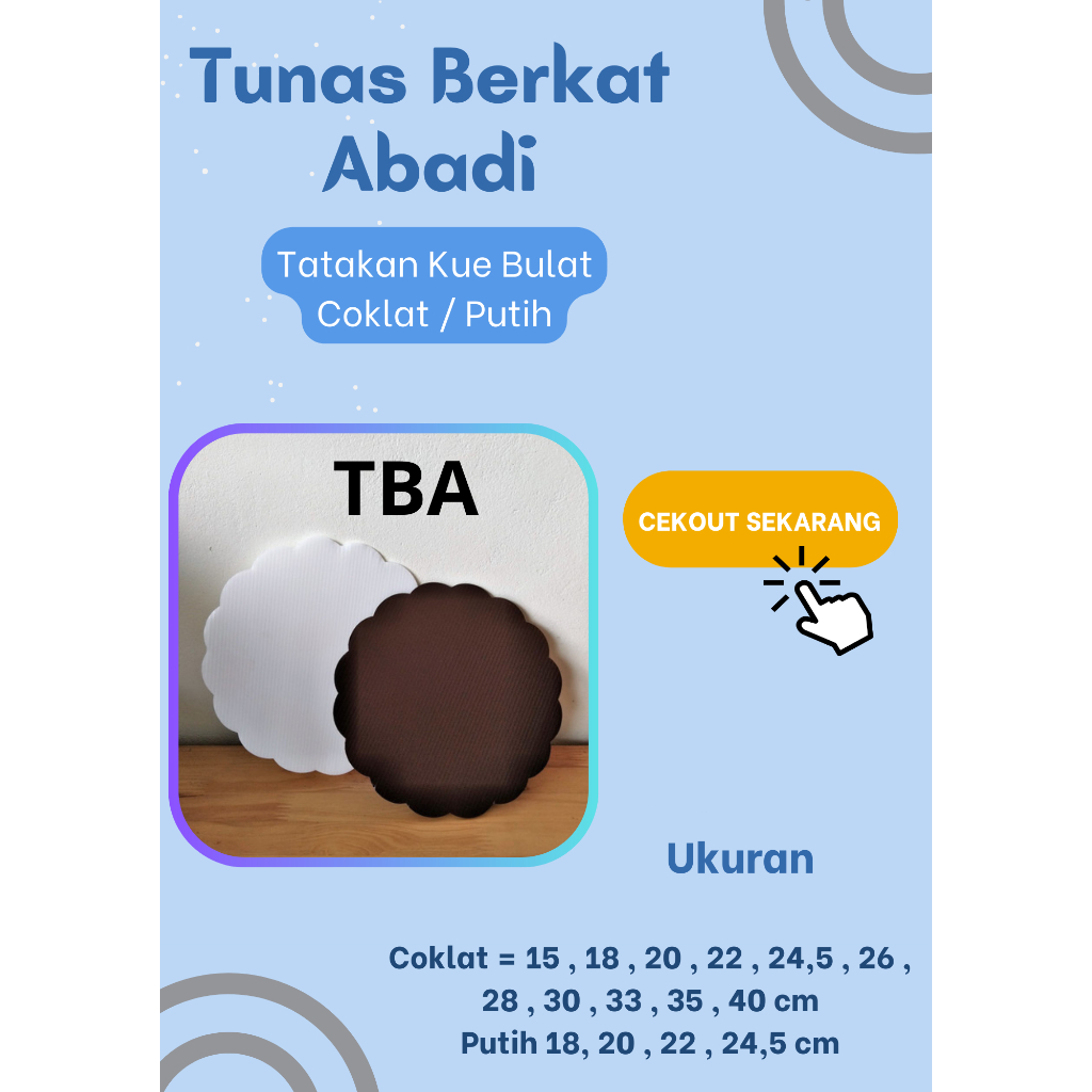 Tatakan kue coklat bulat 20 cm