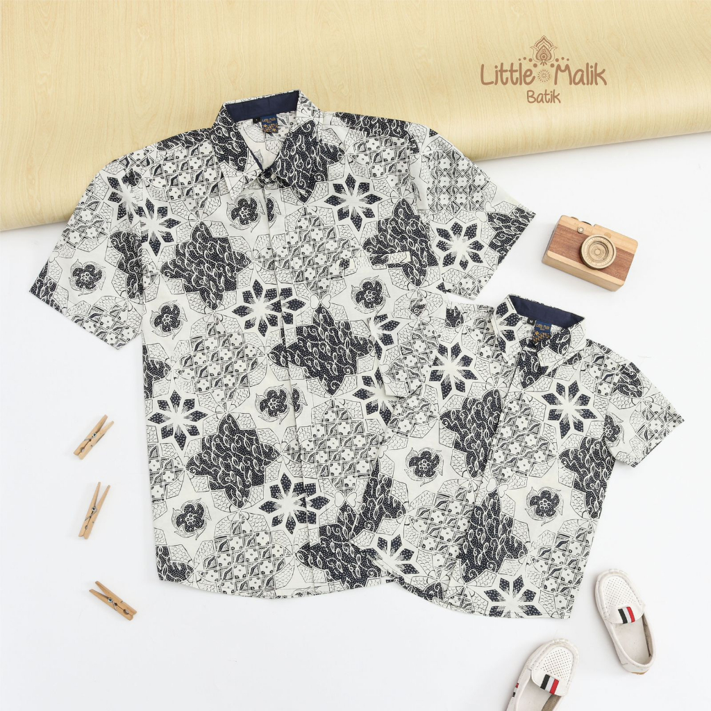 Kemeja Batik Couple Anak &amp; Ayah Lengan Panjang  By Little Malik Batik, Cap Solo