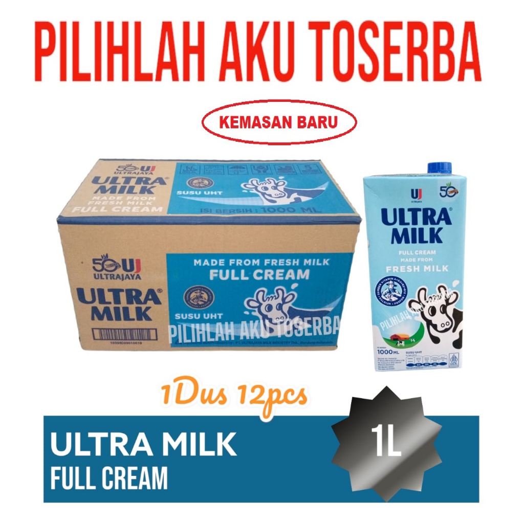 SUSU ULTRA FULL CREAM 1 LITER - (1 DUS ISI 12 PCS)