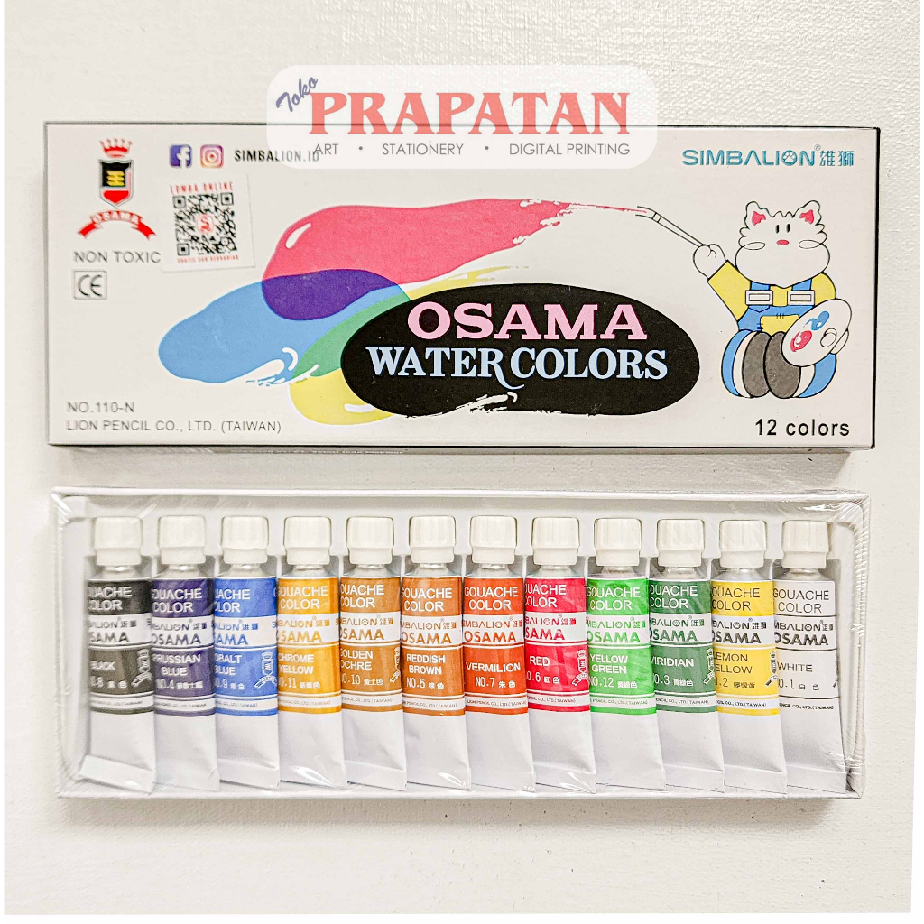

Simbalion Osama Watercolor Set 12c 110-N | Cat Air Set