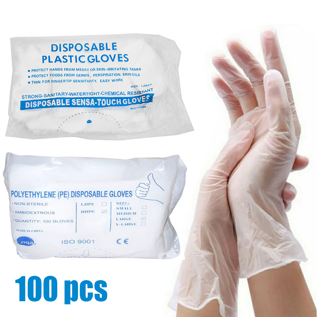 Murmerofficial Sarung Tangan Plastik Isi 100 Pcs Disposable Gloves 100Pcs Sarung Tangan Sekali Pakai R604 R916