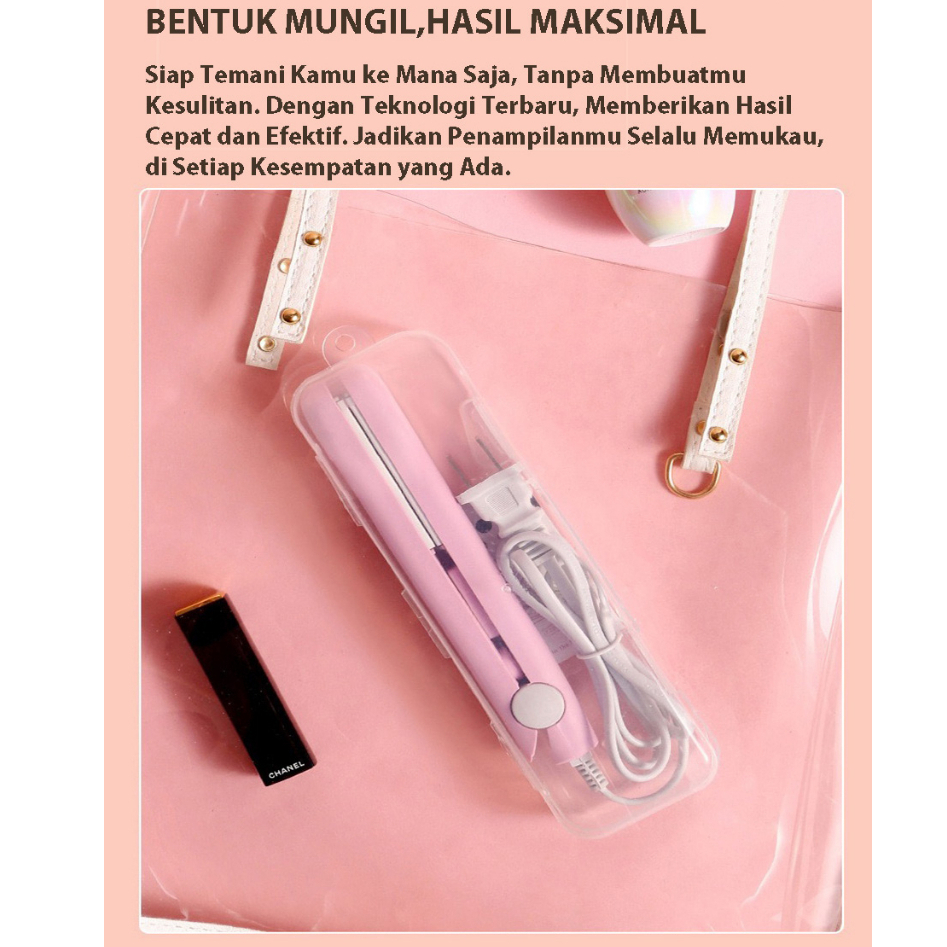 Alat Catok Mini Catokan Mini Alat Catok Rambut Mini 1Set 2 in 1 Rambut Lurus dan Keriting Good Quality