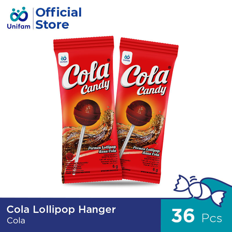 

Cola Permen Lolipop Soda Cola Hanger - Soda Candy 1 Bag (Isi 36Pcs) @6 Gram