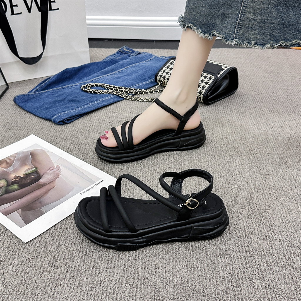 LURAD Sandal Hitam Sandal Wanita Dewasa Sandal Cewek Sandal Hangout Premium New Arrival Sandal Best Modern