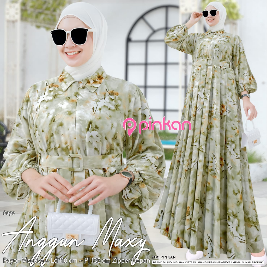 Anggun Maxy Dress Gamis Muslim Original Produk By Pinkan