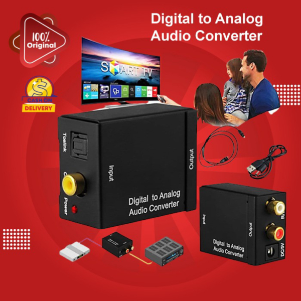 Promo Digital to Analog Audio Converter Toslink Optical/Coaxial to RCA TV - Paket USB Diskon