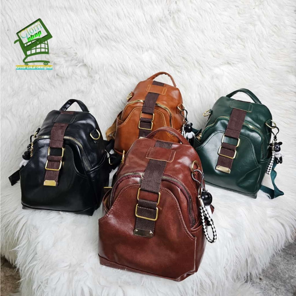 RANSEL SELEMPANG HANDBAG SHOULDER BAG PUNGGUNG BAGPACK WANITA IMPORT  Tas ransel anyam v raheel bag