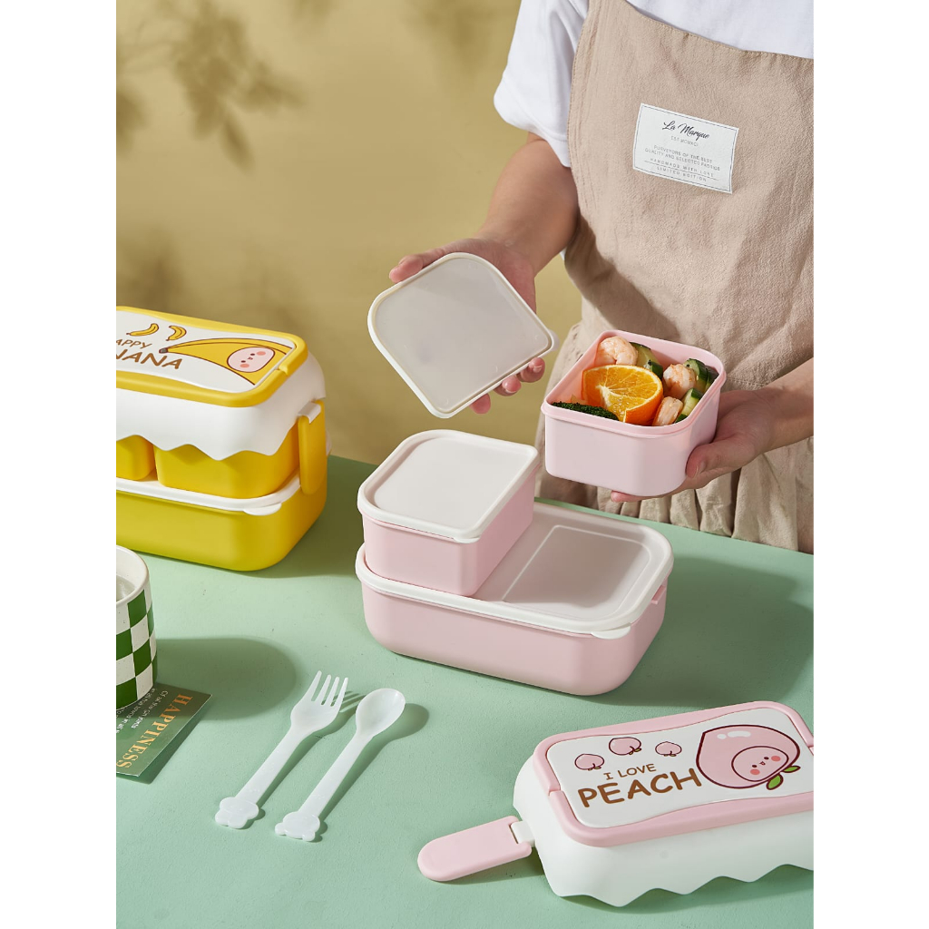 LUNCHBOX//KOTAK MAKAN PERSEGI DUA TINGKAT KD6363