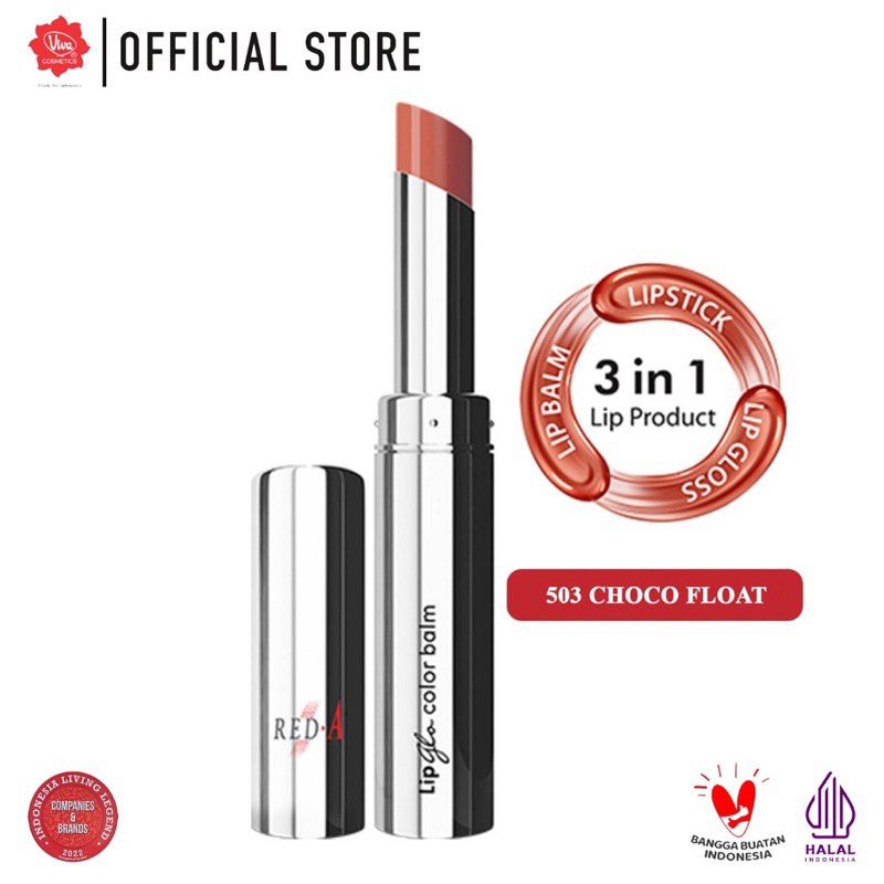 Red-A Lip Glo Color Balm 3 in 1 - LIPBALM Glow LIPGLOSS &amp; LIPSTICK Medan Celebshine