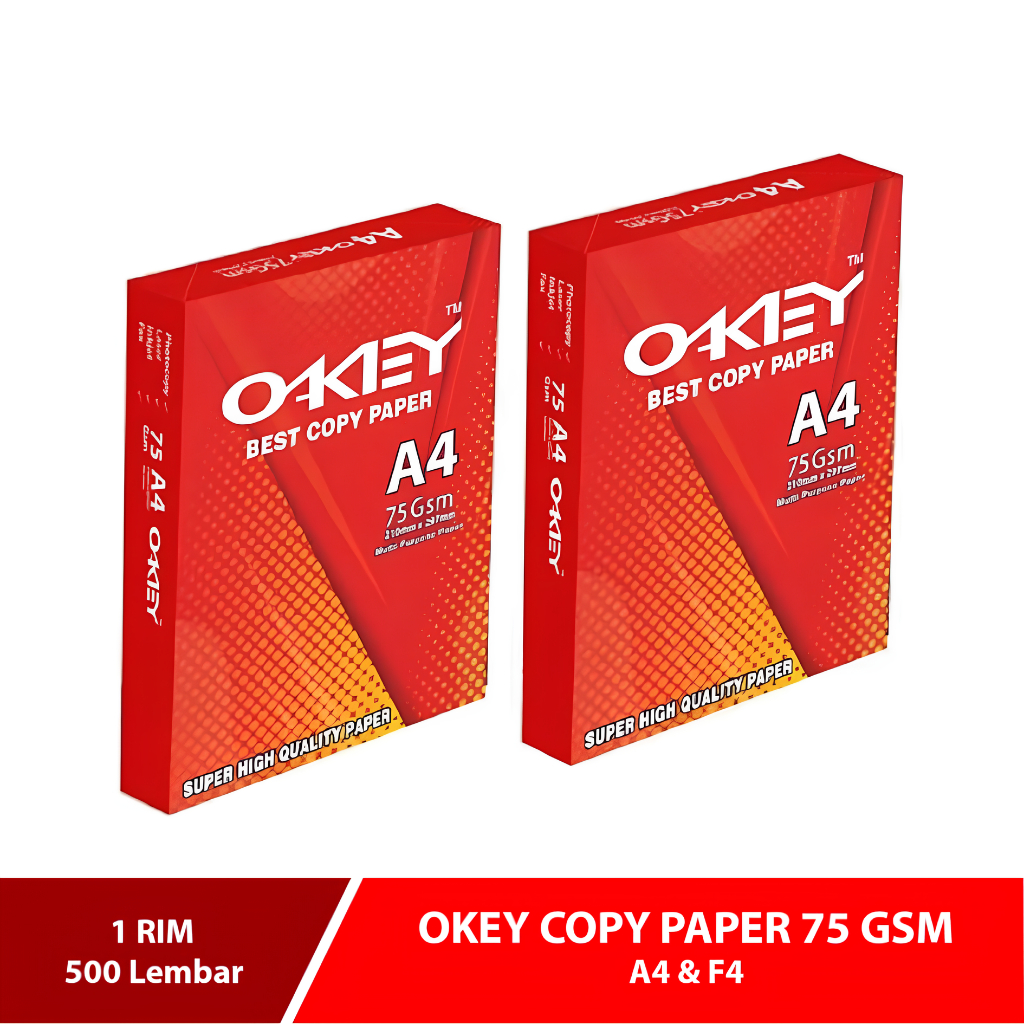 

Kertas HVS OKEY A4 75gsm Per Rim 500 Lembar