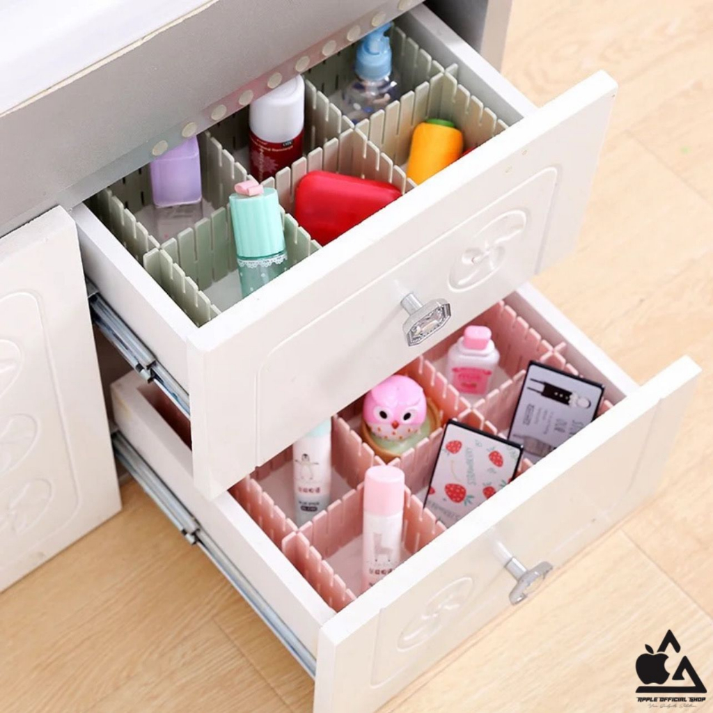 1 SET / 4 Pcs Sekatan Laci Universal Penyekat Pembatas Pemisah Partisi Laci Organizer Drawer Rak Kabinet Lemari Atk Alat Tulis Kosmetik Bisa Di Potong