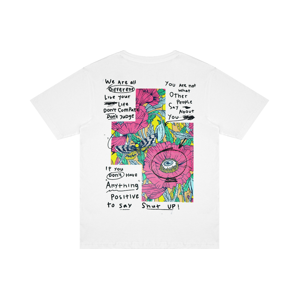 Naughty Badclub Tshirt Don't Judge - White