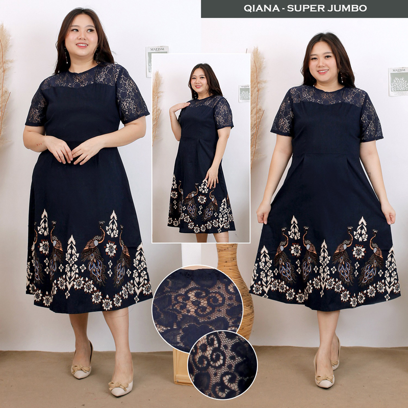 Evercloth Qiana Dress Batik Wanita Dress Wanita Batik Couple Seragam