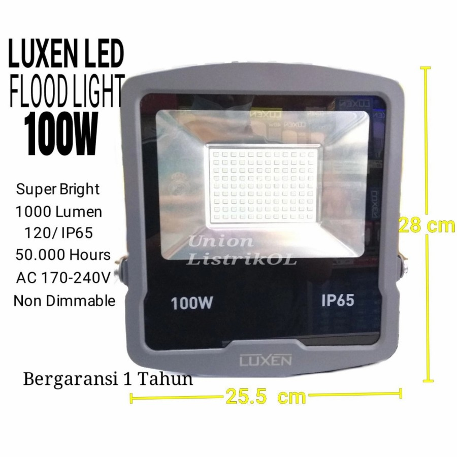 Lampu Sorot Taman Floodlight LED 100W IP65 Slim LED LUXEN