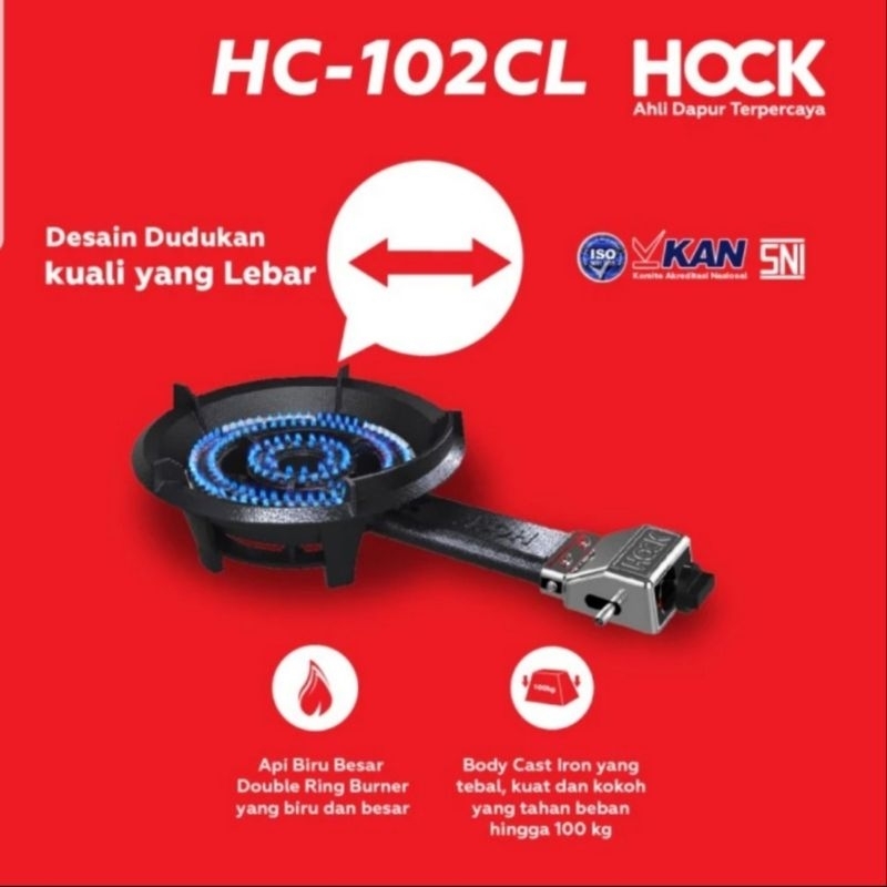 HOCK : HC-102CL KOMPOR GAS TEKANAN RENDAH CATERING CAST IRON LOW PRESSURE HC 102 CL