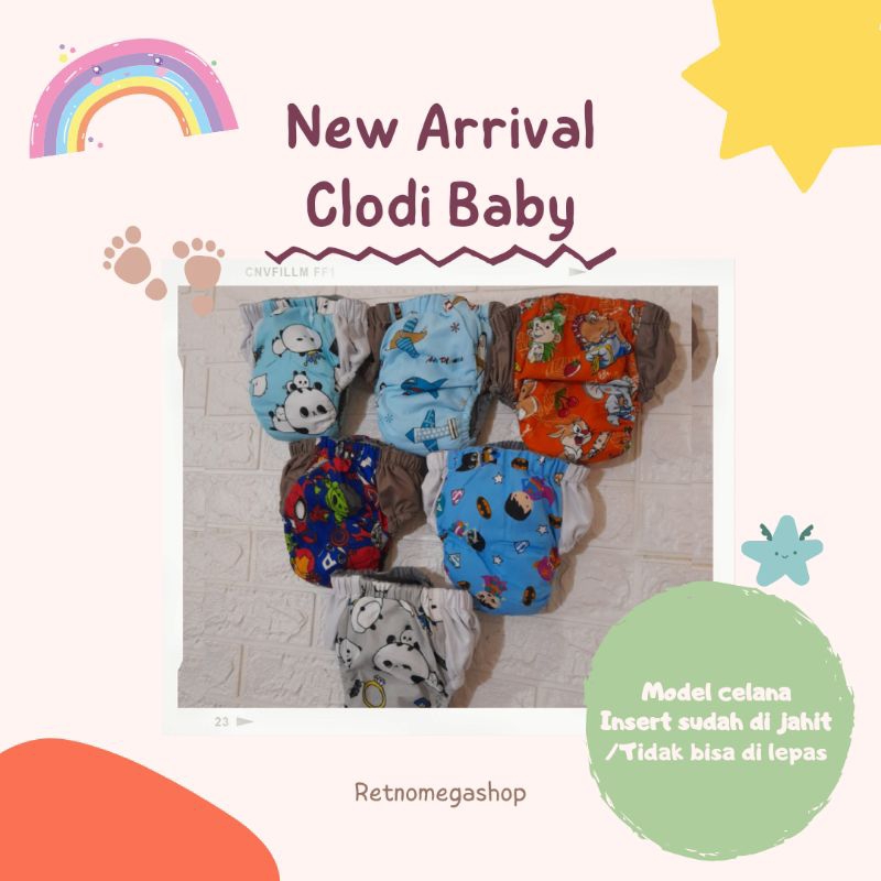 CLODI BAYI /CLODI POPOK CELANA /POPOK BAYI KAIN /POPOK BISA DI CUCI , INSERT SUDAH DIJAHIT / TIDAK B