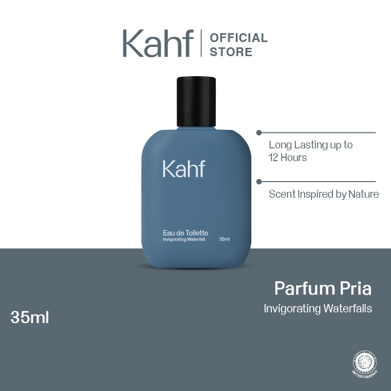 KAHF Eau de Toilette 35ml - KAHF Parfum Pria Wangi Tahan Lama Revered Oud / True Brotherhood / Humbling Forest / Invigorating Waterfall Original BPOM
