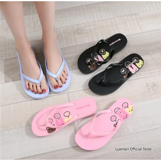Sandal Jepit Wanita | Flip Flop The Cat09 Lucu