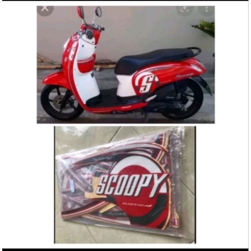 Striping stiker Honda Scoopy 2015 merah