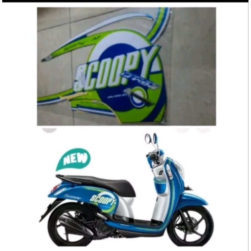 Striping stiker Honda Scoopy 2015 biru