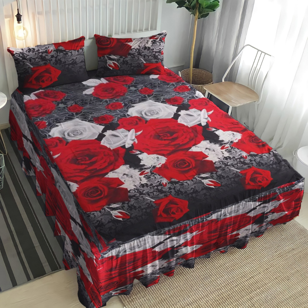 Sprei RumbaI Motif bunga Ukuran 180x200/160x200/120x200