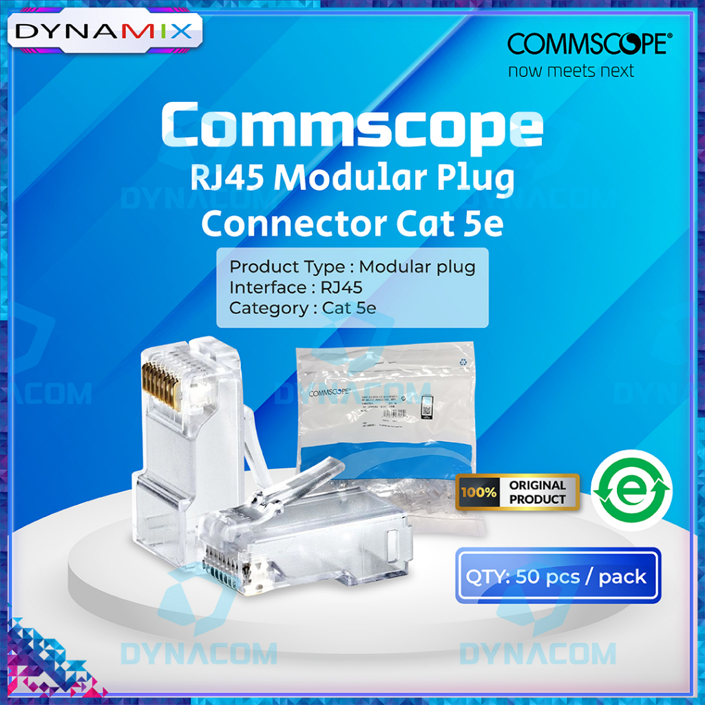 Konektor Commscope AMP Modular Plug RJ45 UTP Cat.5 6-554720-5 ORIGINAL | RJ 45 Connector Konektor Kabel LAN