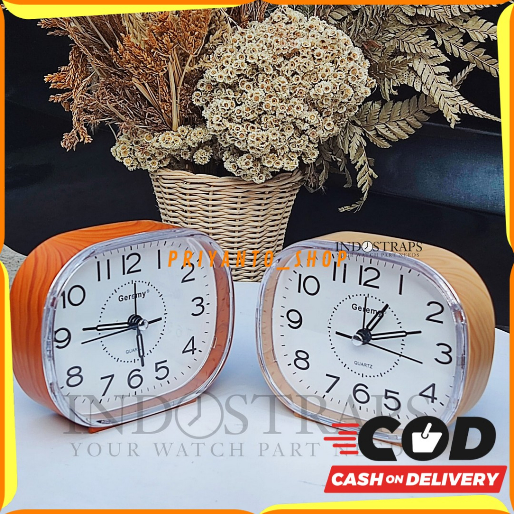 JAM WEKER JAM BEKER KEREN JAM ALARM MOTIF KAYU UNIK