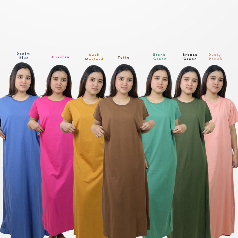 Dress panjang semata kaki bukaan samping ibu menyusui baju rok panjang busui kaos combed longdress