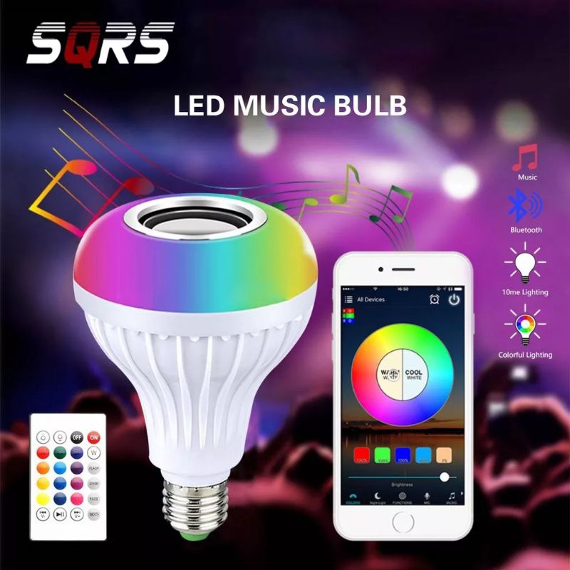 Lampu bohlam speaker LED musik bluetooth