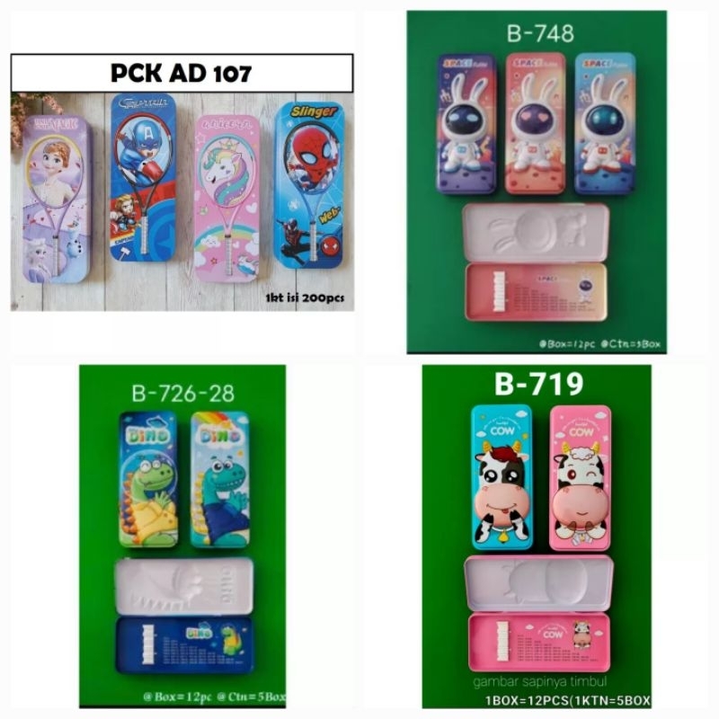 

Tempat Pensil Kotak Pensil Kaleng Karakter Motif Fancy AD 107/135 (L 8 CM X P 20 CM)/ XIAO LING JING GAMBAR TIMBUL ANIMAL DINOSAURUS/COW SAPI 719