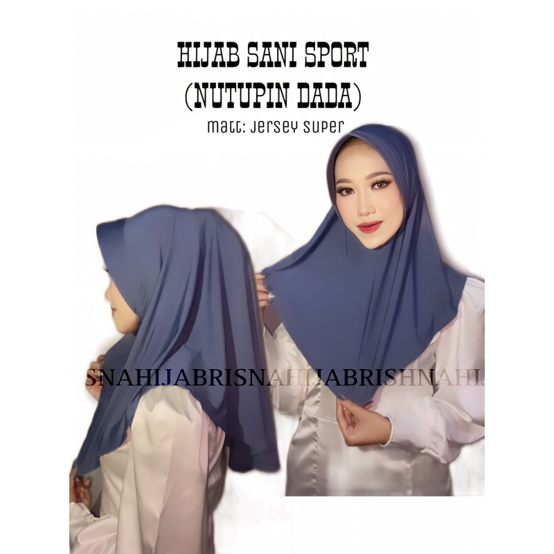 SANI SPORT/jersey super/JILBABSPORTnutup dada/ jilbab instan/Hijab instan