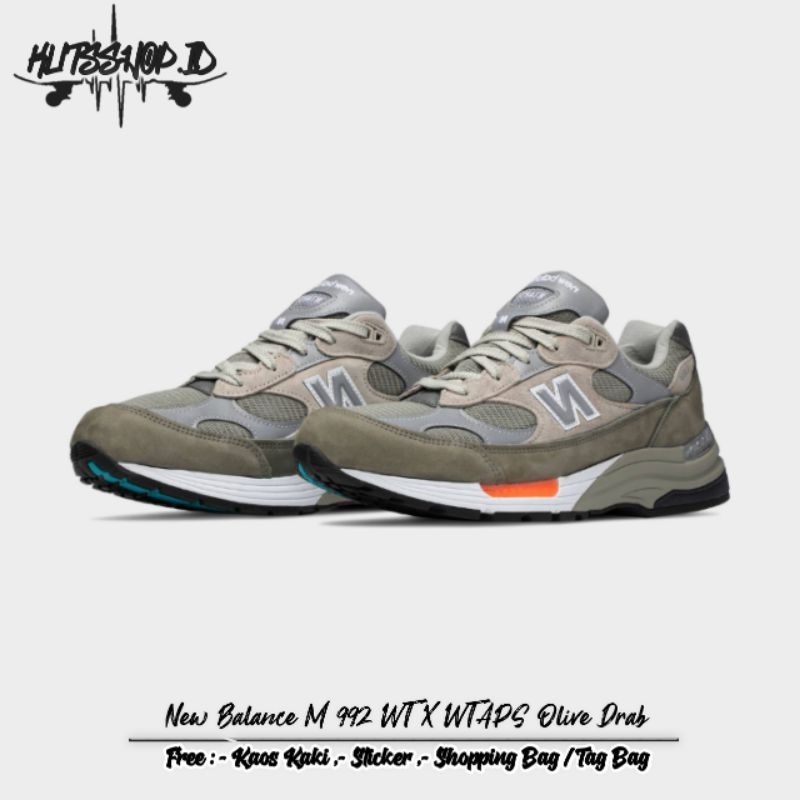 Sepatu New Balance M 992 WT X WTAPS Olive Drab Made In Usa - NB 992