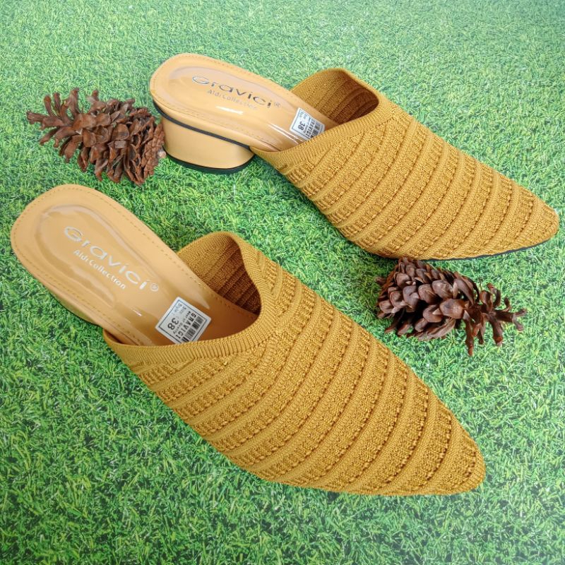 Wedges Wanita, Wedges Rajut , Sandal  Hak Tahu Wanita 5 CM AER 03