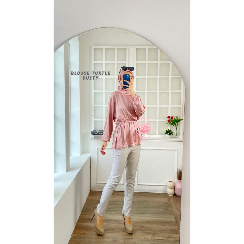 BLOUSE TURTLE FASHION WANITA / ATASAN PAKAIAN PESTA / BAJU FORMAL KASUAL LENGAN PANJANG