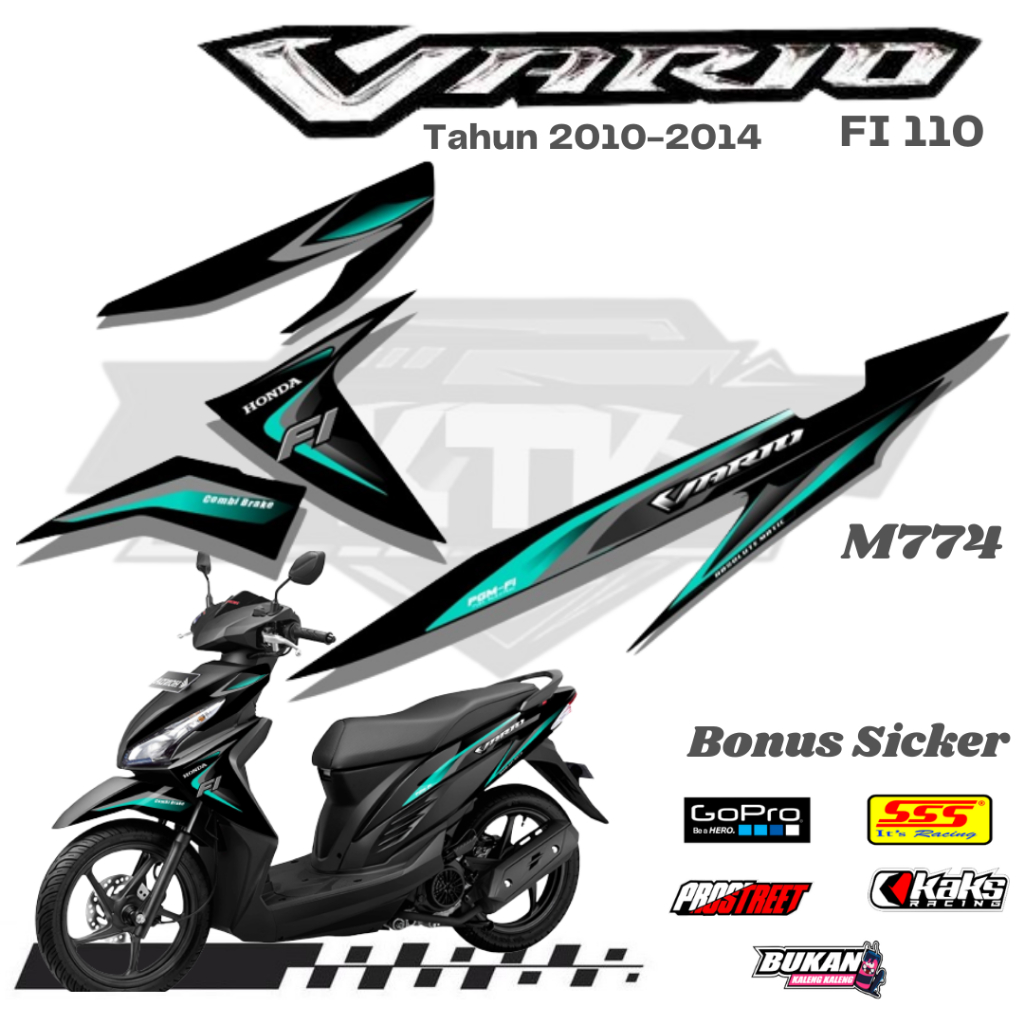Lis Stiker Striping Honda Vario FI 110 M774 Tahun 2010 2011 2012 2013 2014 List Sticker Aksesoris Va